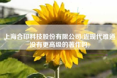 上海合印科技股份有限公司(近现代难道没有更高级的著作吗)