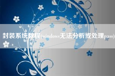 封装系统教程(windows无法分析或处理pass)