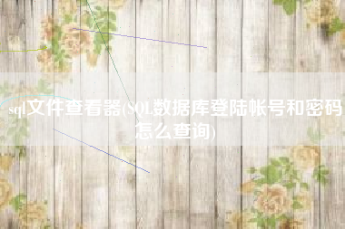 sql文件查看器(SQL数据库登陆帐号和密码怎么查询)