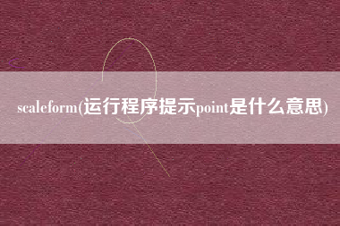 scaleform(运行程序提示point是什么意思)