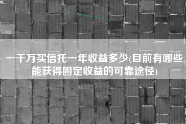 一千万买信托一年收益多少(目前有哪些能获得固定收益的可靠途径)