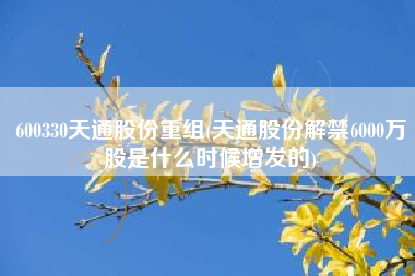 600330天通股份重组(天通股份解禁6000万股是什么时候增发的)