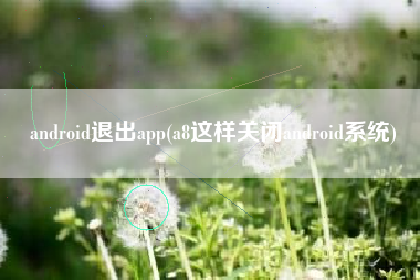 android退出app(a8这样关闭android系统)
