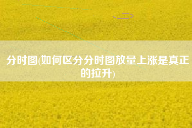 分时图(如何区分分时图放量上涨是真正的拉升)