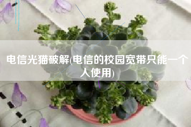 电信光猫破解(电信的校园宽带只能一个人使用)