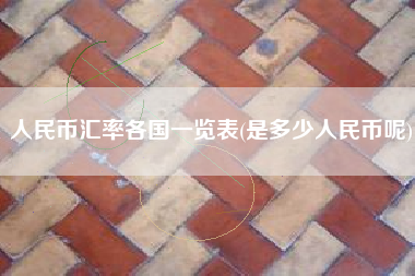 人民币汇率各国一览表(是多少人民币呢)