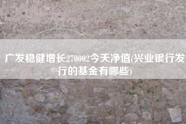 广发稳健增长270002今天净值(兴业银行发行的基金有哪些)