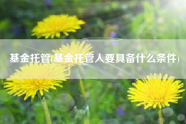 基金托管(基金托管人要具备什么条件)