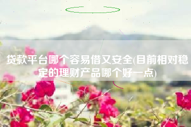 贷款平台哪个容易借又安全(目前相对稳定的理财产品哪个好一点)
