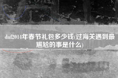 dnf2014年春节礼包多少钱(过海关遇到最尴尬的事是什么)