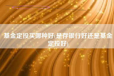 基金定投买哪种好(是存银行好还是基金定投好)