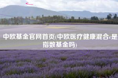 中欧基金官网首页(中欧医疗健康混合c是指数基金吗)