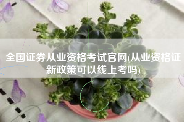 全国证券从业资格考试官网(从业资格证新政策可以线上考吗)