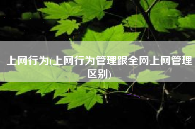 上网行为(上网行为管理跟全网上网管理区别)