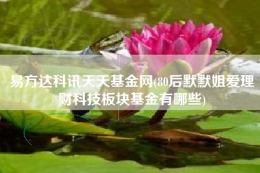 易方达科讯天天基金网(80后默默姐爱理财科技板块基金有哪些)