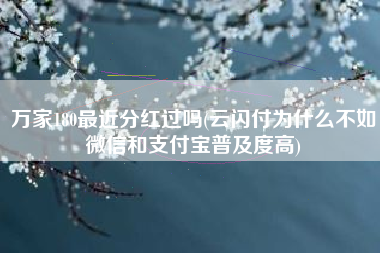 万家180最近分红过吗(云闪付为什么不如微信和支付宝普及度高)
