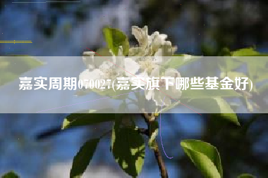 嘉实周期070027(嘉实旗下哪些基金好)