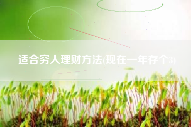 适合穷人理财方法(现在一年存个3)
