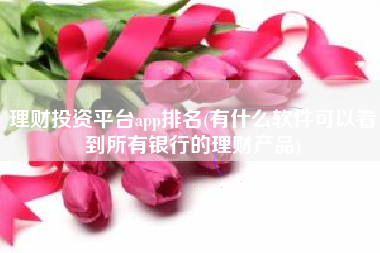 理财投资平台app排名(有什么软件可以看到所有银行的理财产品)