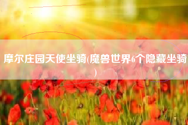 摩尔庄园天使坐骑(魔兽世界6个隐藏坐骑)
