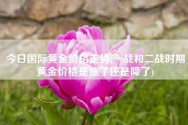 今日国际黄金价格走势(一战和二战时期黄金价格是涨了还是降了)