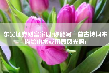 东吴证券财富家园(你能写一首古诗词来描绘山水或田园风光吗)