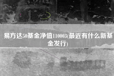 易方达50基金净值110003(最近有什么新基金发行)
