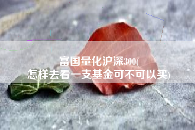 富国量化沪深300(
怎样去看一支基金可不可以买) 富国量化沪深300(
怎样去看一支基金可不可以买)