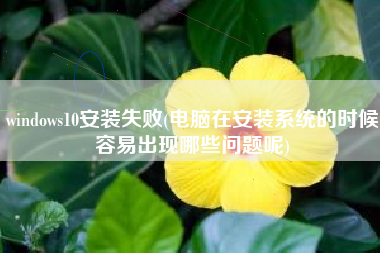 windows10安装失败(电脑在安装系统的时候容易出现哪些问题呢)