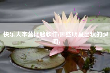 快乐大本营比脸软件(哪些明星出糗的瞬间)