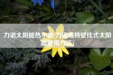 力诺太阳能热水器(力诺瑞特壁挂式太阳能使用方法)