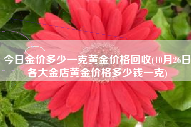 今日金价多少一克黄金价格回收(10月26日各大金店黄金价格多少钱一克)