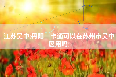 江苏吴中(丹阳一卡通可以在苏州市吴中区用吗)