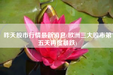 昨天股市行情最新消息(欧洲三大股市第五天再度暴跌)