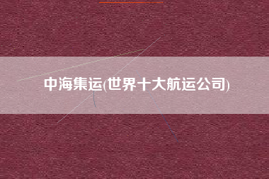 中海集运(世界十大航运公司)