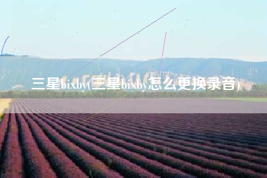 三星bixby(三星bixby怎么更换录音)