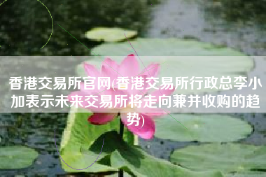 香港交易所官网(香港交易所行政总李小加表示未来交易所将走向兼并收购的趋势)