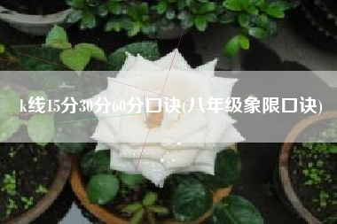 k线15分30分60分口诀(八年级象限口诀)