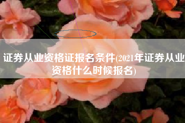 证券从业资格证报名条件(2021年证券从业资格什么时候报名)