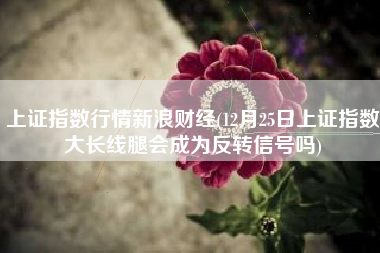 上证指数行情新浪财经(12月25日上证指数大长线腿会成为反转信号吗)