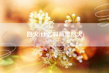 回火(什么叫高温回火)