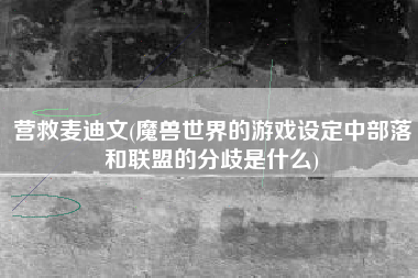 营救麦迪文(魔兽世界的游戏设定中部落和联盟的分歧是什么)