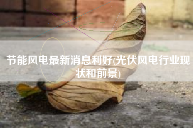 节能风电最新消息利好(光伏风电行业现状和前景)