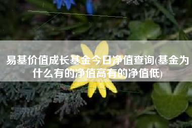 易基价值成长基金今日净值查询(基金为什么有的净值高有的净值低)