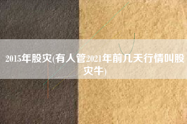 2015年股灾(有人管2021年前几天行情叫股灾牛)