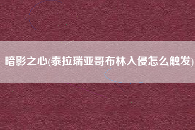 暗影之心(泰拉瑞亚哥布林入侵怎么触发)