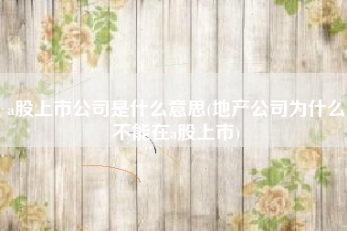 a股上市公司是什么意思(地产公司为什么不能在a股上市)