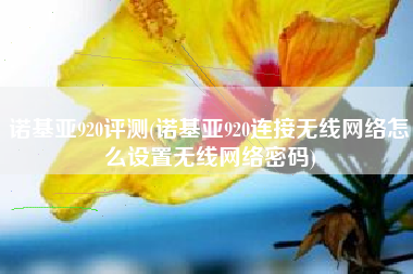 诺基亚920评测(诺基亚920连接无线网络怎么设置无线网络密码)