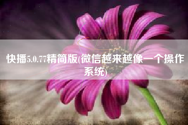 快播5.0.77精简版(微信越来越像一个操作系统)