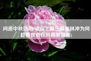 问道中秋活动(梁山上扈三娘和林冲为何趁着夜色在风雨里见面)